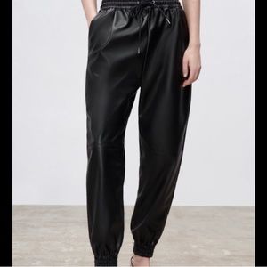 7 for all mankind faux leather jogger